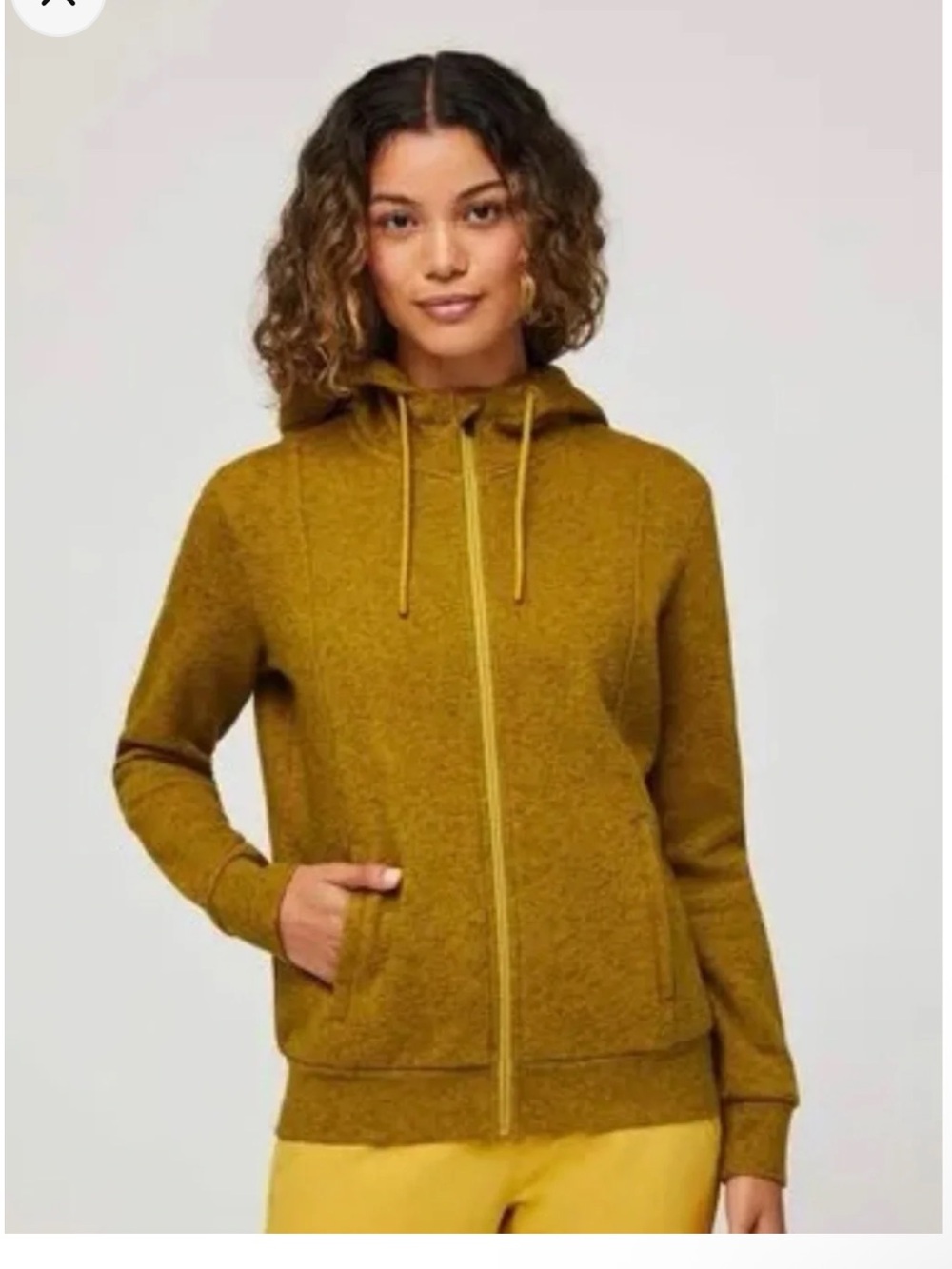 FIGS On-Shift Full Zip Hoodie in Martini Olive color . Large